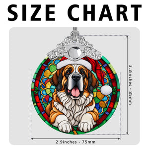 Christmas Dog Stained Glass Ornament | Unique Holiday Gift for Dog Lovers | St. Bernard