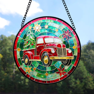 Truck Stained Glass Suncatcher, Truck  Suncatcher for Windows Stained Glass