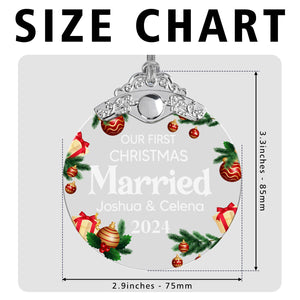 First Christmas Married Glass Ornaments: Elegant Holiday Keepsakes for Newlyweds 2024 - A27