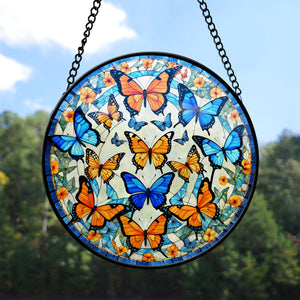 Butterfly Stained Glass Suncatcher, Butterfly Suncatchers for Windows Stained Glass A02