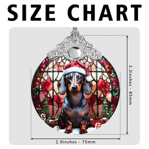 Christmas Dog Stained Glass Ornament | Unique Holiday Gift for Dog Lovers | Dachshund