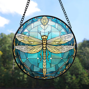 Dragonfly Stained Glass Suncatcher, Dragonfly Suncatchers for Windows Stained Glass