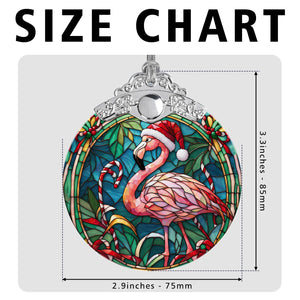 Flamingo Stained Glass Christmas Glass Ornament, Elegant Holiday Décor for Your Tree, Glass Ornament christmas 2024