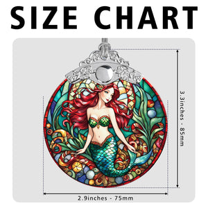 Mermaid Stained Glass Christmas Glass Ornament, Elegant Holiday Décor for Your Tree, Glass Ornament christmas 2024