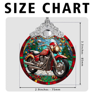 motorbike Stained Glass Christmas Glass Ornament, Elegant Holiday Décor for Your Tree, Glass Ornament christmas A02