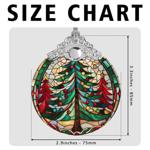 Pine tree Stained Glass Christmas Glass Ornament, Elegant Holiday Décor for Your Tree, Glass Ornament christmas 2024