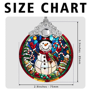 snowman Stained Glass Christmas Glass Ornament, Elegant Holiday Décor for Your Tree, Glass Ornament christmas 2024