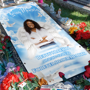 Personalized Memorial Grave Blanket, Custom Memorial Grave Blanket : in loving memory of, forever in our hearts