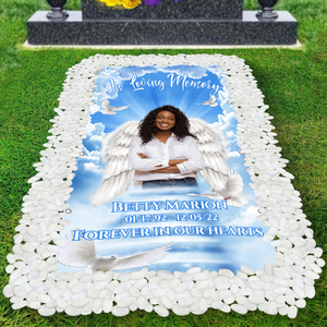 Personalized Memorial Grave Blanket, Custom Memorial Grave Blanket : in loving memory of, forever in our hearts