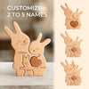 Custom Rabbit Dad Wooden Puzzle Father’s Day, Personalized Rabbit Wooden Engraved Wooden Animal Family Puzzle