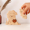 Custom Lion Dad Wooden Puzzle Father’s Day, Personalized Lion Wooden Engraved Wooden Animal Family Puzzle