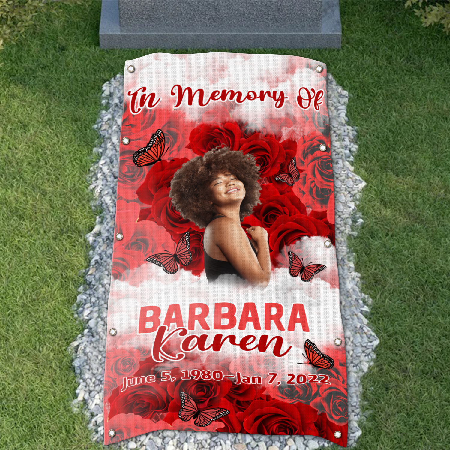 Custom Memorial Grave Blanket : in memory of 08