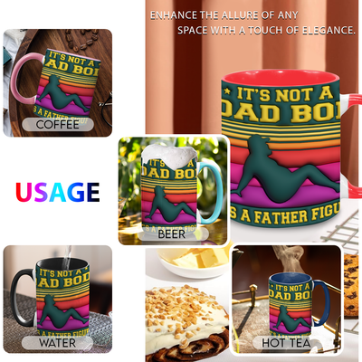Father's Day Mug Gift, Dad 3d Mug, 3D Mug Gift For Dad : it's not a dad bod its a father figure