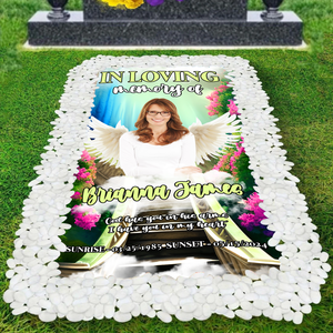 Custom Memorial Grave Blanket : in loving memory of