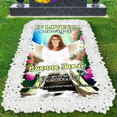 Custom Memorial Grave Blanket : in loving memory of