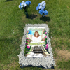 Custom Memorial Grave Blanket : in loving memory of