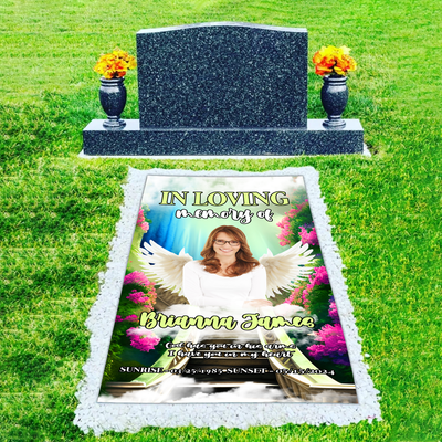 Custom Memorial Grave Blanket : in loving memory of