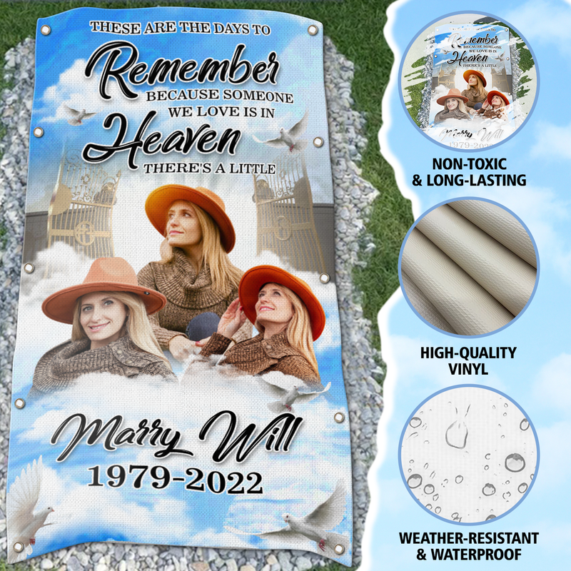 Custom Memorial Grave Blanket :  These are the days to remember because someone we love is in heaven