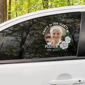 Custom In Loving Memory Sticker Memorial Decal Car Rose White : Always in my heart