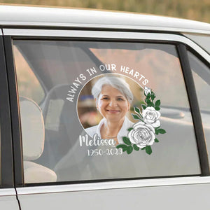 Custom In Loving Memory Sticker Memorial Decal Car Rose White : Always in my heart