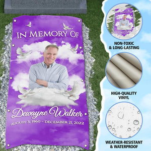 Custom Memorial Grave Blanket For Dad For Mom : In Loving Memory Grave Blanket