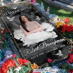 Custom Memorial Grave Blanket in loving memory grave blanket : In loving of grave blanket