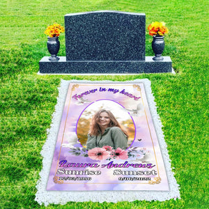 Custom Memorial Grave Blanket : Forever in my heart