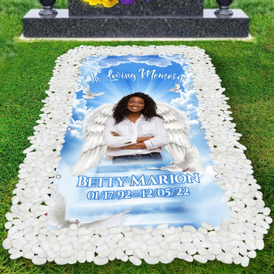 Custom Memorial Grave Blanket :  in loving memory