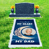 Custom Memorial Grave Blanket : A big piece of my heart lives in heaven
