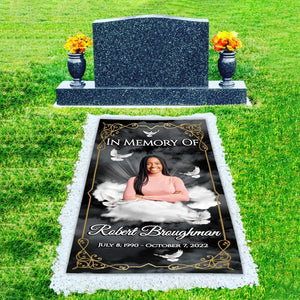 Custom Memorial Grave Blanket in loving memory grave blanket : In loving of grave blanket