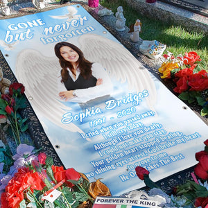 Custom Memorial Grave Blanket : Gone but never forgotten A2