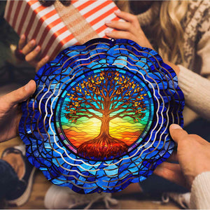 Tree Of Life Wind Spinner Hanging for Yard and Garden, 3D Hanging Wind Spinner Outdoor : Tree Of Life