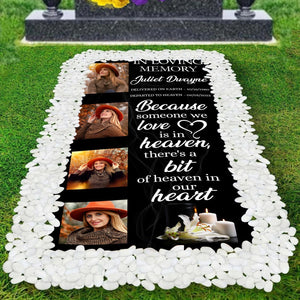 Custom Memorial Grave Blanket Outdoor : Because someone we love is in heaven