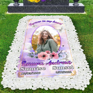 Custom Memorial Grave Blanket : Forever in my heart