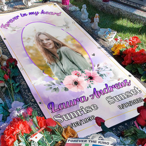 Custom Memorial Grave Blanket : Forever in my heart