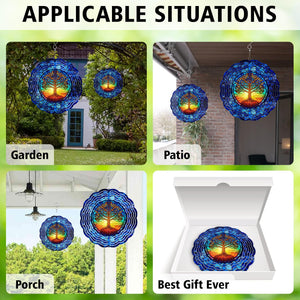 Tree Of Life Wind Spinner Hanging for Yard and Garden, 3D Hanging Wind Spinner Outdoor : Tree Of Life