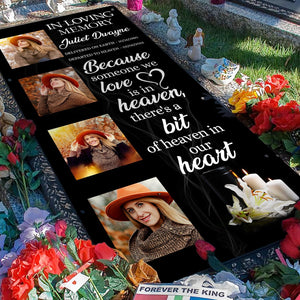 Custom Memorial Grave Blanket Outdoor : Because someone we love is in heaven