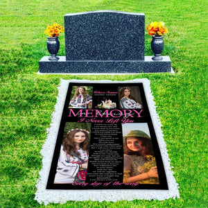 Custom Memorial Grave Blanket Outdoor :  in loving memory, i never left you Grave Blanket