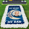 Custom Memorial Grave Blanket : A big piece of my heart lives in heaven