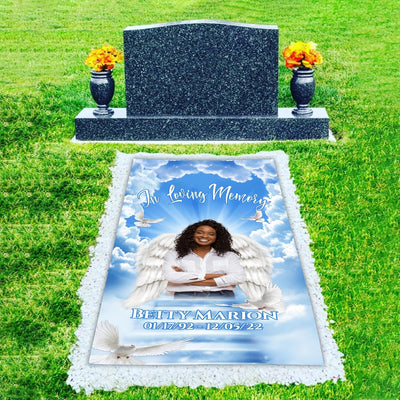 Custom Memorial Grave Blanket :  in loving memory