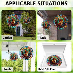 Squirrel Wind Spinner Hanging for Yard and Garden, 3D Hanging Wind Spinner Outdoor : Squirrel