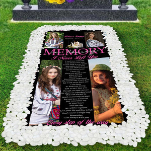 Custom Memorial Grave Blanket Outdoor :  in loving memory, i never left you Grave Blanket