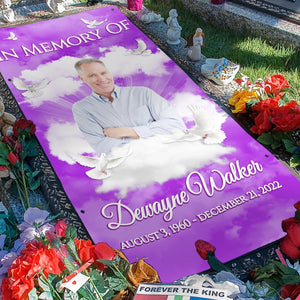 Custom Memorial Grave Blanket For Dad For Mom : In Loving Memory Grave Blanket