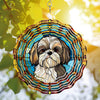 Shih Tzu Wind Spinner Hanging for Yard and Garden, 3D Hanging Wind Spinner Outdoor : Shih Tzu