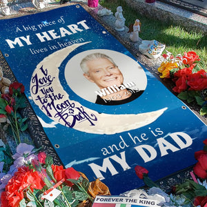 Custom Memorial Grave Blanket : A big piece of my heart lives in heaven