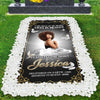 Custom Memorial Grave Blanket, Memory Grave Blanket : A big piece of my heart lives in heaven, in loving memory