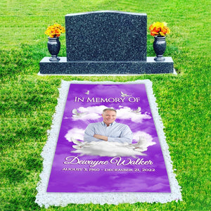 Custom Memorial Grave Blanket For Dad For Mom : In Loving Memory Grave Blanket