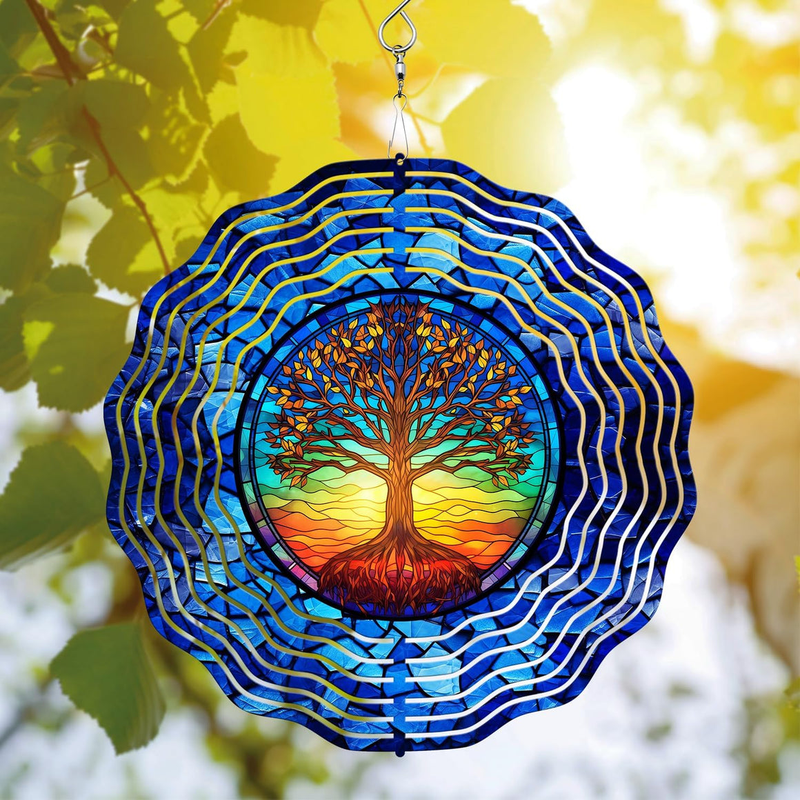 Tree Of Life Wind Spinner Hanging for Yard and Garden, 3D Hanging Wind Spinner Outdoor : Tree Of Life