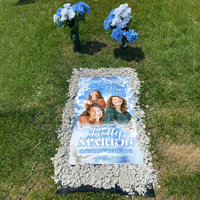 Custom Memorial Grave Blanket :  Your wings were ready but my heart was not