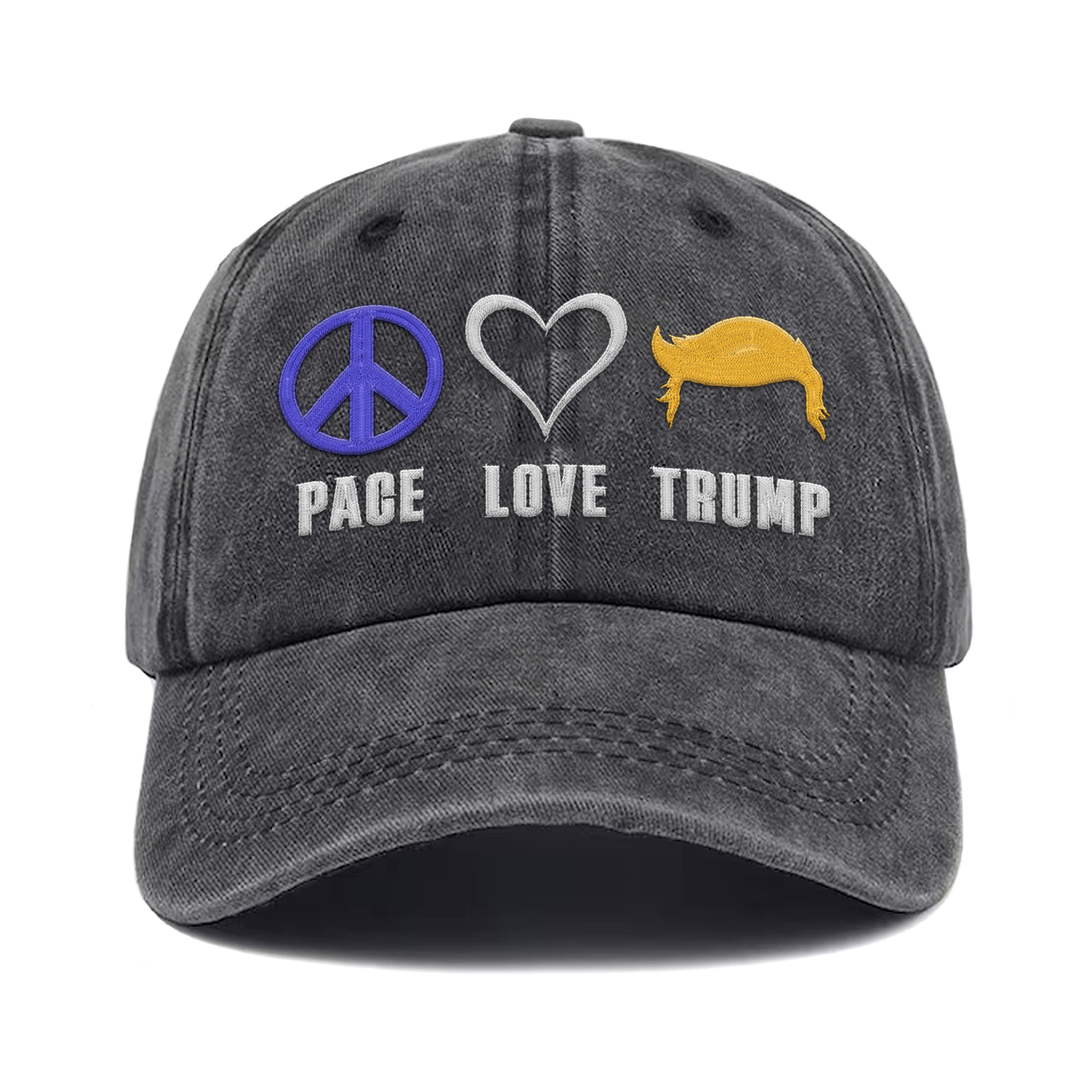 Support Trump 2024 embroidered  Hat , Trump 45 47 embroidered Hat, 2024 Trump embroidered Hat A04 : Peace Love Trump